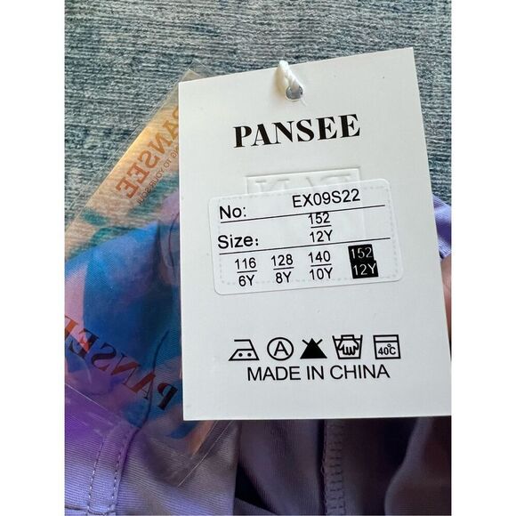 New! Pansee Lavender Purple Pleated Athletic Skort Girls 12 - Picture 4 of 6